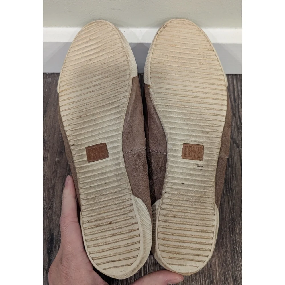 Frye Melanie Taupe Leather Slip On Flats Size 8.5